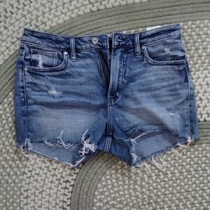 Silver Jeans Blue Distressed Jean Shorts Stretch Fit